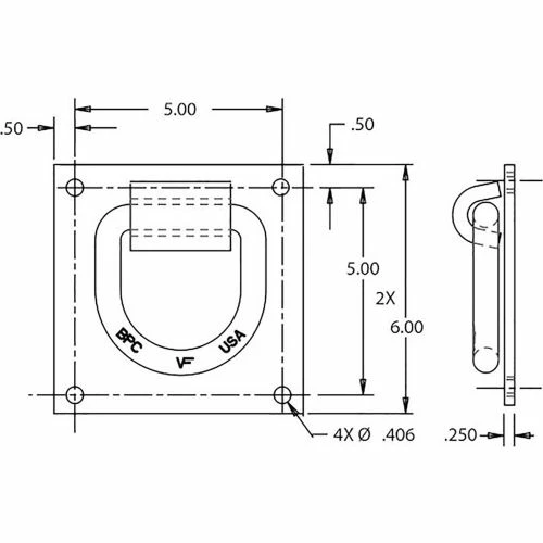 Buyers Products B40MP Bolt-On Forged 5/8" D-Ring Kit - Black - Image 2