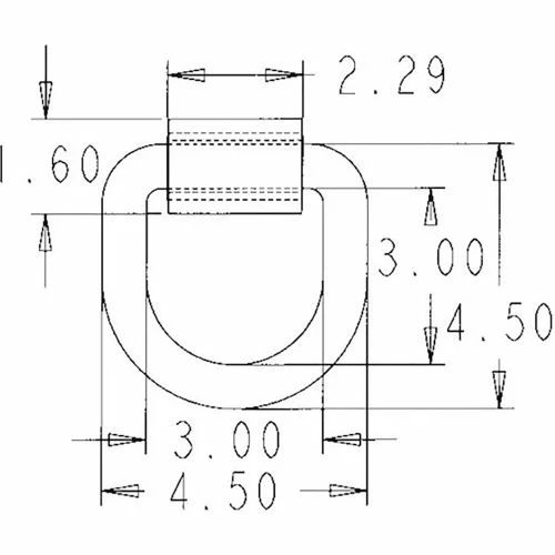 Buyers Products B46 Weld-On Forged 3/4" D-Ring - Gray - Image 2