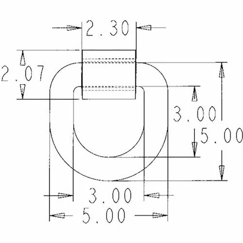 Buyers Products B48 Weld-On Forged 1" D-Ring - Gray - Image 2