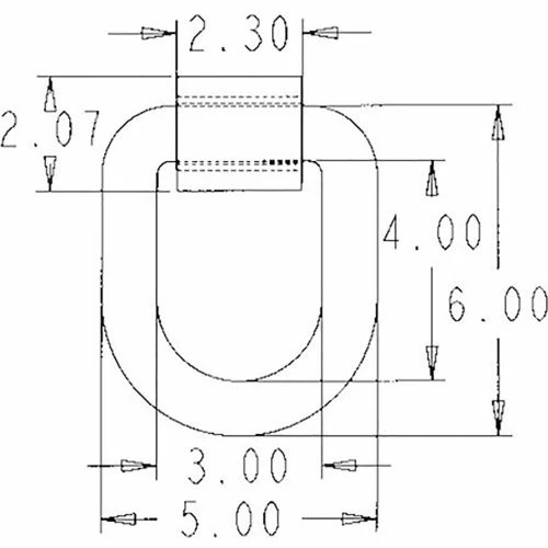 Buyers Products B50 Weld-On Forged 1" D-Ring - Gray - Image 2