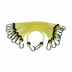 K-Tool International K-Tool KTI-73830 Bungee Cords General Purpose 3/8" X 18" - 10 Pack, Yellow - Pkg Qty 2