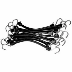 K-Tool International K-Tool KTI-73849 Bungee Cords 15" Epdm Rubber Strap - 10 Pack, Black - Pkg Qty 2