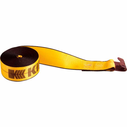 Kinedyne Cargo Control Winch Strap 423021 with Flat Hook - 30' x 4" Gold