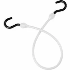 The Better Bungee™ BBC18NW 18" Bungee Cord with Over Molded Nylon Ends - White - Pkg Qty 12