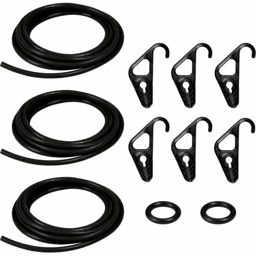 The Better Bungee BBCC5/16BK Cargo Kit - (3) 10 ft x 5/16" Cords, 2 O-rings, & 6 Hooks - Black