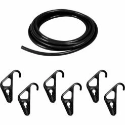 The Better Bungee BBR1014BK Bungee Kit - 10 ft. x 1/4" Cords & 6 Adjustable Hooks - Black - Pkg Qty 2