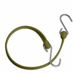 The Better Bungee BBS18GMG 18" Bungee Strap with Galvanized Triangle S Hook - Military Green - Pkg Qty 12