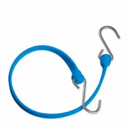 The Better Bungee BBS24GBL 24" Bungee Strap with Galvanized Triangle S Hook - Blue - Pkg Qty 12