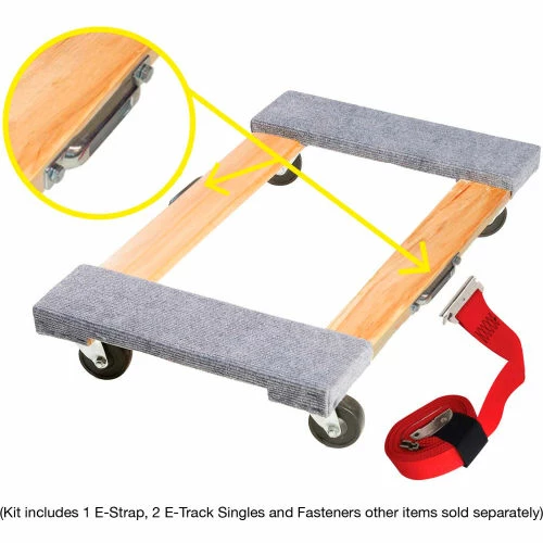 Snap-Loc E-Track Single Wood Dolly Strap Tie-Down Anchor Kit W/2" x 16' Cam, 3000 Lb. Cap. - Image 8