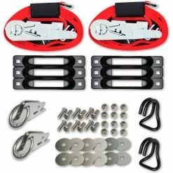 Snap-Loc E-Track Single Truck Trailer Tie-Down Anchor Kit W/2" x 16' Ratchet Straps, 6/Pack