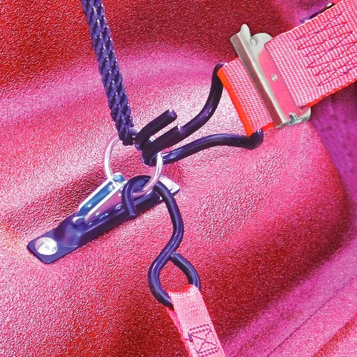 Snap-Loc E-Track Single Truck Trailer Tie-Down Anchor Kit W/2" x 16' Ratchet Straps, 6/Pack - Image 5