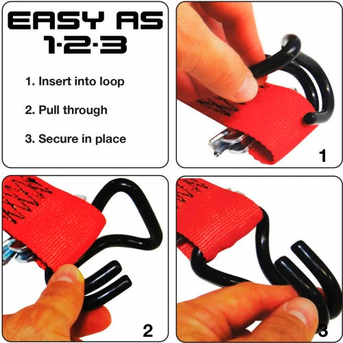 Snap-Loc E-Track Single Truck Trailer Tie-Down Anchor Kit W/2" x 16' Ratchet Straps, 6/Pack - Image 6